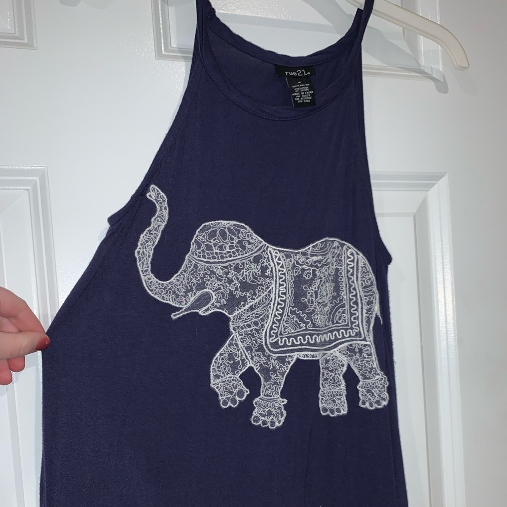 Women’s blue elephant tank